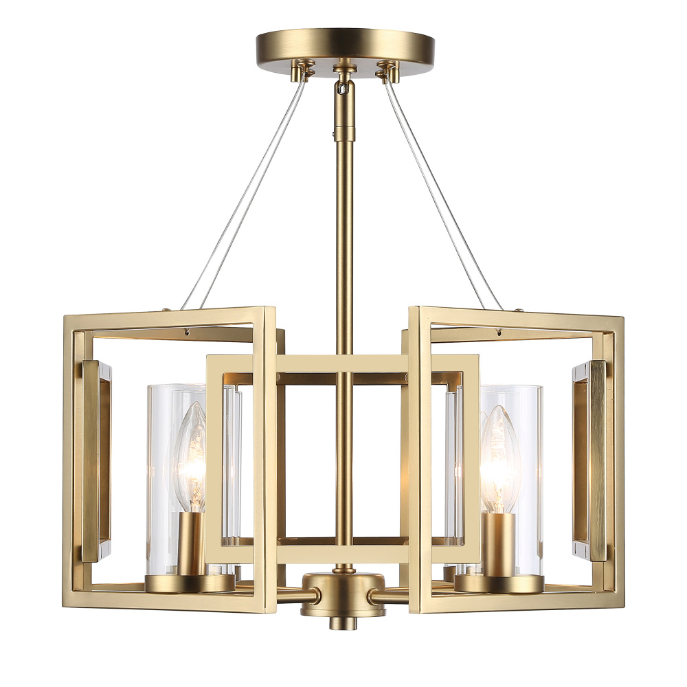 Golden Lighting Marco 4-light Semi-Flush Mount in Brushed Champagne Brass